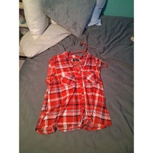 Classic Plaid Sleeveless Shirt